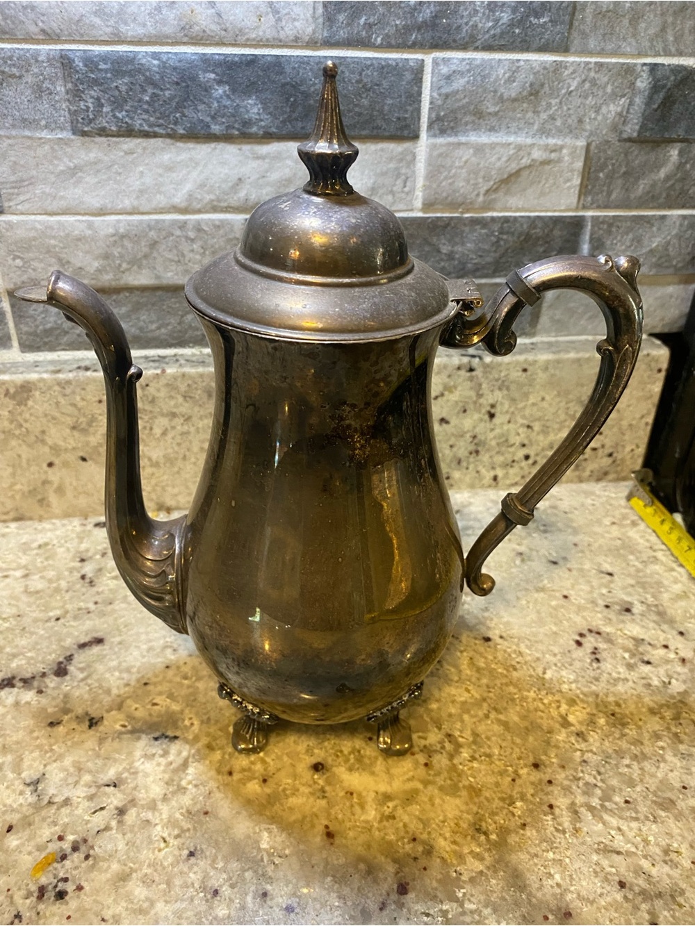 Silver-Tone Vintage Style Coffee Pot - Elegant Serving Kettle